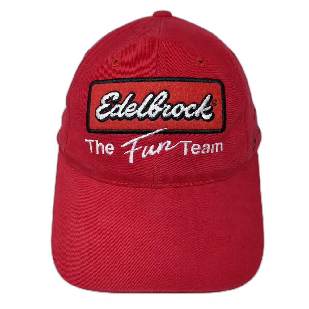 Edelbrock Baseball Cap Hat Red One Size Snapback Fun Team Vic Signature Racing